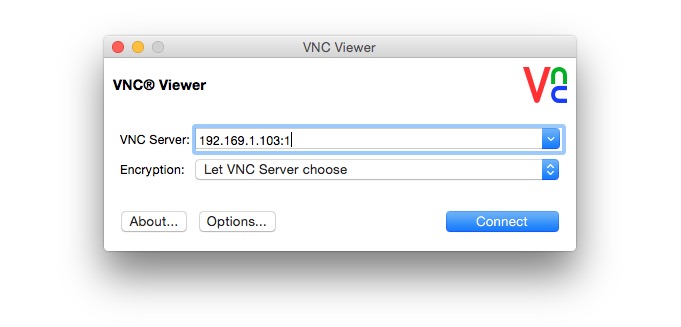 VNC Viewer login